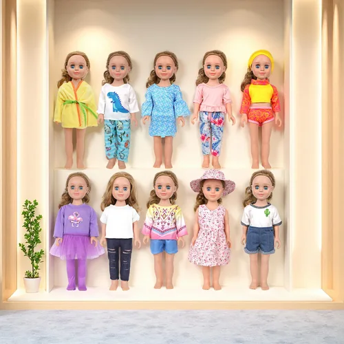 Vista 9 de MSYO 10 juegos (19 piezas) de ropa de muñeca para muñecas de 17 a 18 pulgadas, trajes diversos