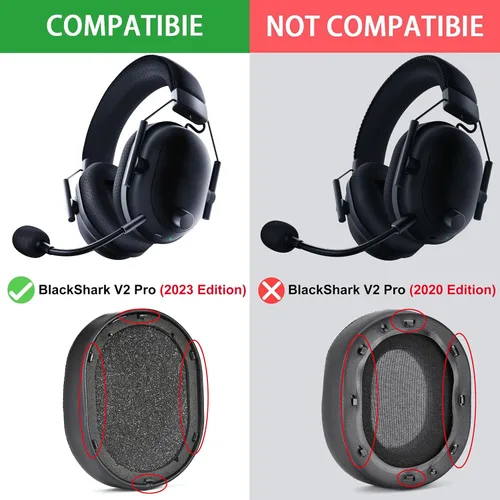 Vista 2 de Defean Almohadillas de gel refrescante para Razer BlackShark V2 Pro Edición