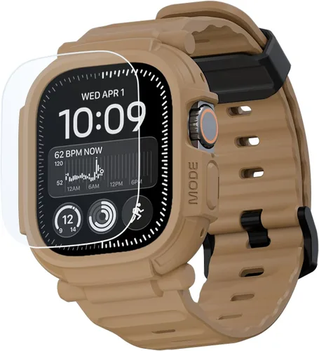 Vista 10 de elkson Funda con Correa para Apple Watch Ultra de 49mm 3/2/1 con Protector de Pantalla de Vidrio Templado, Serie Quattro Pro Resistente para Correa