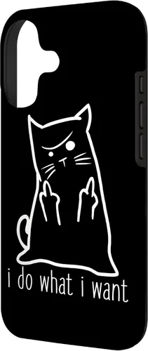 Vista 2 de I Do What I Want Rude Kitty Flipping Bird Middle Finger Gift Case for iPhone 17
