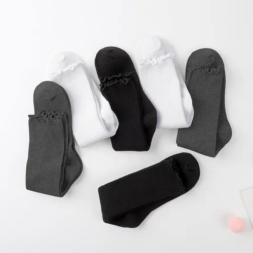 Vista 7 de JOCMIC Paquete de 6 calcetines con volantes para bebés y niñas calcetines con volantes
