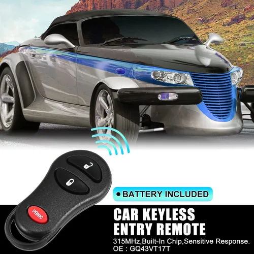 Vista 2 de X AUTOHAUX 2 piezas GQ43VT17T 315MHz Reemplazo de llave sin llave de entrada remota llavero para Dodge para Ram 1500 2500 3500 Pickup 2001-2005