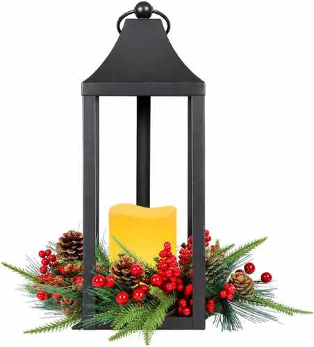 Vista 15 de Bdor Christmas Lanterns 2 Pack with LED Candles for Christmas Porch Decor