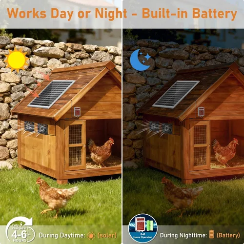 Vista 3 de Kit de ventilador solar con batería, ventilador de energía solar para cobertizo e invernadero, para refrigeración de ventilación de entrada o escape