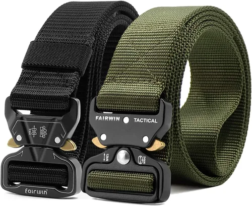 Vista 9 de Fairwin - Cinturón táctico militar, 2 unidades de 1.5 pulgadas, cinturón de herramientas para hombres
