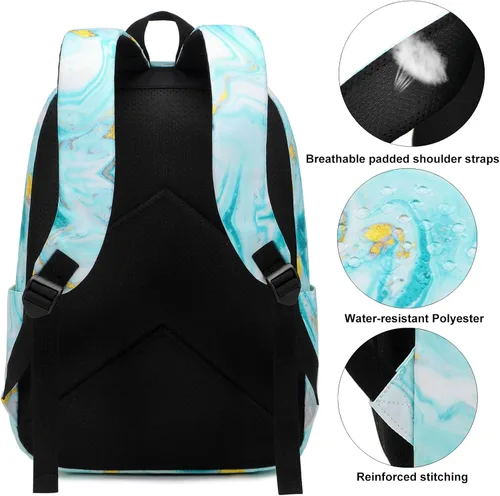 Vista 5 de Mochila infantil para niñas, adolescentes, bolsas escolares con bolsa de almuerzo, estuche para lápices