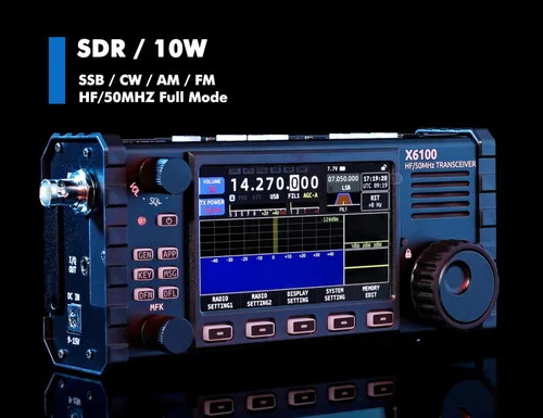 Vista 2 de Xiegu X6100 Transceptor HF SDR HF/50MHz Modo Completo Batería Integrada y Sintonizador de Antena Automático