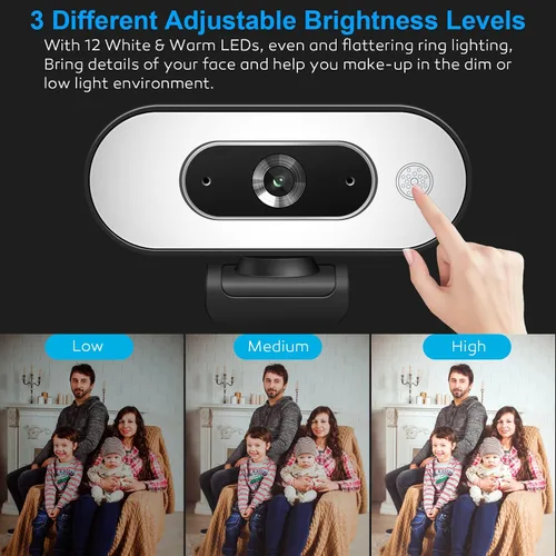Vista 3 de Cámara USB 1080P compatible con Switch 2/PC/Mac/Laptop Negro 02