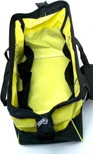 Vista 4 de Bastex Bolsa de herramientas multiusos con correa ajustable para el hombro. Apertura de boca de 15 pulgadas de ancho con 14 bolsillos separados.