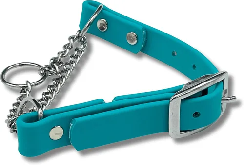 Vista 10 de Collar de Martingala para Perros, Biothane, Hardware de Acero Inoxidable, Sin Tirones, Fabricado en Estados Unidos, Grado Profesional, XXS, Negro