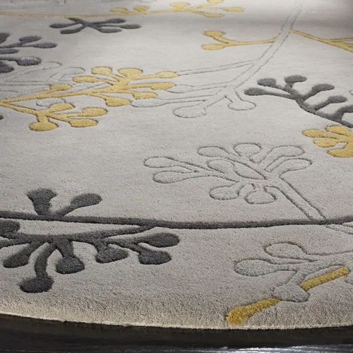 Vista 4 de SAFAVIEH Soho Collection - Alfombra redonda de 6 pies, color gris, lana hecha a mano, ideal para zonas de alto tráfico en sala de estar, dormitorio