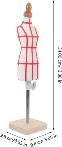 Vista 7 de Maniquí de forma de vestido femenino tamaño 1/4 de costura en miniatura, mini pantalón, modista con regla y aguja para hacer patrones de costura