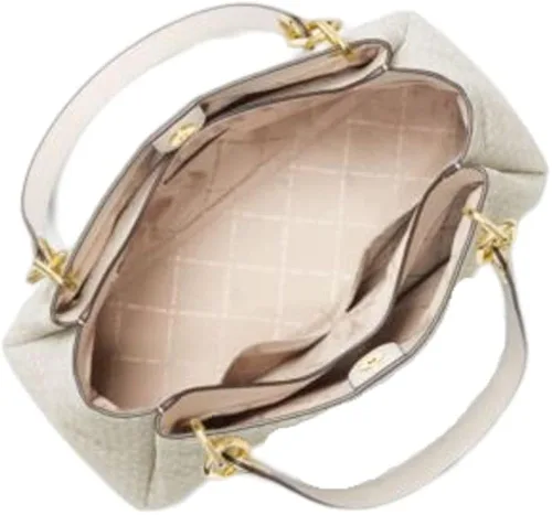 Vista 7 de Michael Kors Bolso de hombro grande Trisha con triple refuerzo para mujer, Vanilla MkOro