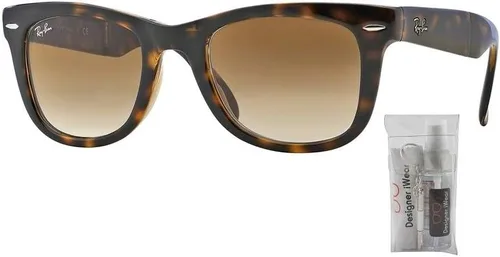 Vista 2 de Ray-Ban RB4105 - Lentes de sol plegables WAYFARER para hombres y mujeres + paquete con kit de cuidado de gafas de diseñador iWear