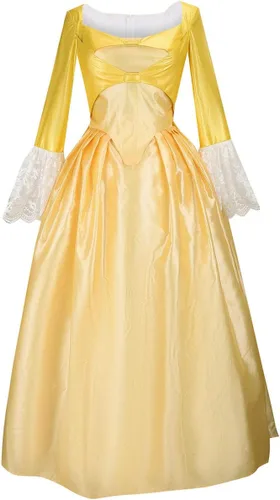 Vista 15 de Yejue Royal Colonial - Disfraz de princesa para niña Hamilton Show Cosplay Medieval Victorian Vestido escénico para el escenario Versión negra