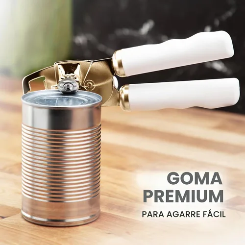 Vista 8 de Zulay Kitchen Abrelatas manual de acero inoxidable resistente con abridor de botellas, abrelatas manual a prueba de óxido con perilla giratoria