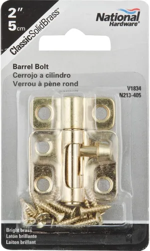 Vista 2 de NACIONAL/SPECTRUM MARCAS HHI N213-405 Perno de barril de latón brillante de 2 pulgadas