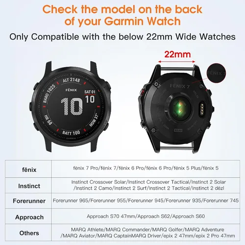 Vista 6 de Bandletic Tactical Rugged Nylon diseñado para Garmin Fenix Watch Band For Fenix 8 47mm/7/7 Pro/6/6 Pro/5/5 Plus/Instinct 2 /Forerunner