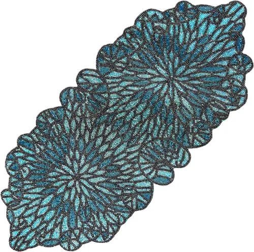 Vista 29 de Camino de mesa con cuentas de 36 pulgadas de diseño elegante infinito - Decoración de mesa para bodas, fiestas, días festivos, regalos y uso diario