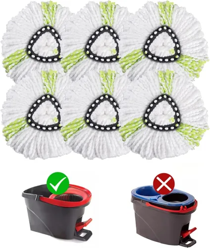 Vista 19 de Matthew Cleaning - Juego de 3 cabezales de repuesto de microfibra azul compatible con EasyWring Spin Mop Reemplazar la cabeza EasyWring de alta