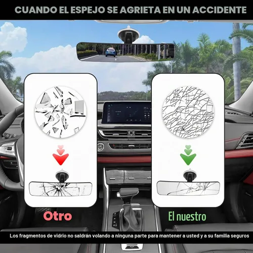Vista 5 de Espejo retrovisor interior para automóvil, antideslumbrante, reduce los puntos ciegos, convexo, gran angular, HD, espejo retrovisor ajustable de 360