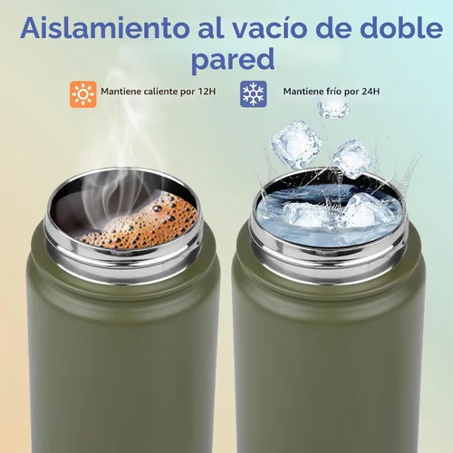 Vista 4 de HASLE OUTFITTERS Botella de agua aislada de 16 onzas para niños, botella de agua de acero inoxidable de doble pared al vacío, a prueba de fugas