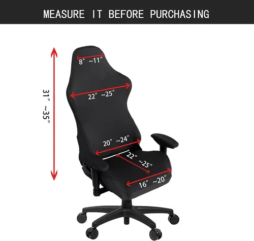 Vista 2 de SARAFLORA - Fundas elásticas para silla de computadora para sillón, silla giratoria, silla de juego, silla de computadora (negro, extragrande)