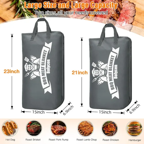 Vista 2 de Manta de barbacoa mejorada para descansar carne, accesorios para ahumar, bolsa de descanso de carne aislada con boca ancha