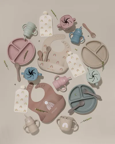 Vista 7 de Hippypotamus Baberos de silicona para bebés - Baberos impermeables suaves para bebés y niños pequeños