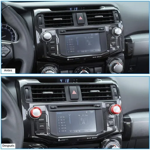Vista 7 de 2 piezas de botón de control de sonido de volumen de audio Cubierta de botón de interruptor giratorio para Toyota 4Runner 2010-2023 (rojo)