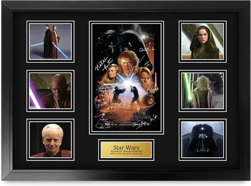 Vista 19 de HWC Trading Star Wars Episodio 1 La Amenaza Fantasma Regalos Presentación Impresa Autografiada Montaje para Fans de Recuerdos de Películas - 16" x