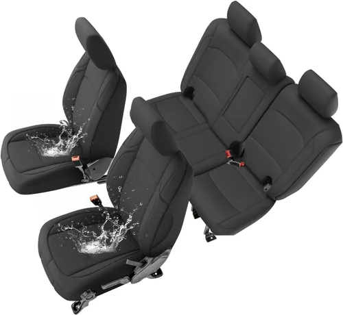 Vista 10 de GIANT PANDA Fundas de asiento de neopreno para Jeep Wrangler TJ (2003-2006), fundas de asiento impermeables de neopreno, acolchadas de espuma