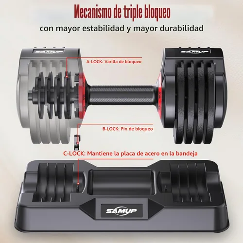 Vista 6 de Adjustable Dumbbell Set of 2, 50LBS/100LBS Weights Dumbbell Set with Storage Box, 25lbs/50lbs Pair Adjustable Weights with Anti-slip Silicone Grip