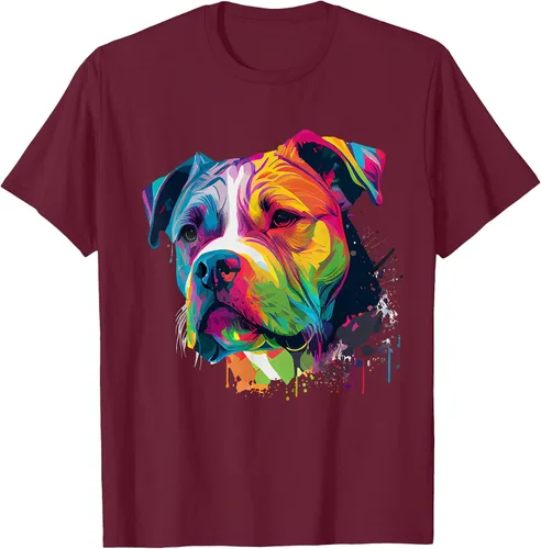 Vista 64 de Colorful American Bulldog American Bully Men Women T-Shirt Asphalt Grey