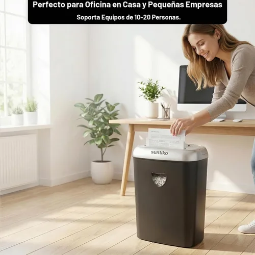 Vista 5 de Suntiko Trituradora de papel de corte cruzado para oficina en casa de 14