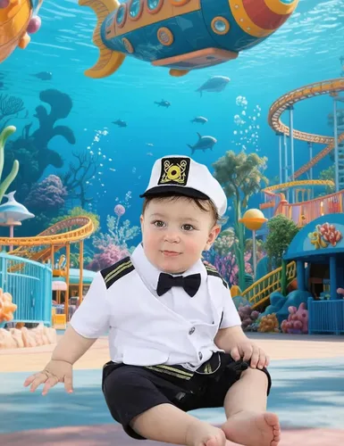 Vista 3 de COSLAND Disfraz de marinero para bebé, 2 piezas, algodón, manga corta, 0-18 meses