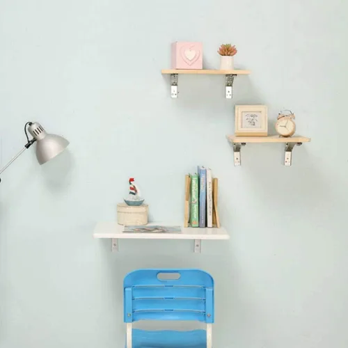 Vista 2 de Mesa plegable de pared, escritorio de aprendizaje para computadora, escritorio de estudio, mesa auxiliar de doble soporte, escritorio de caballete