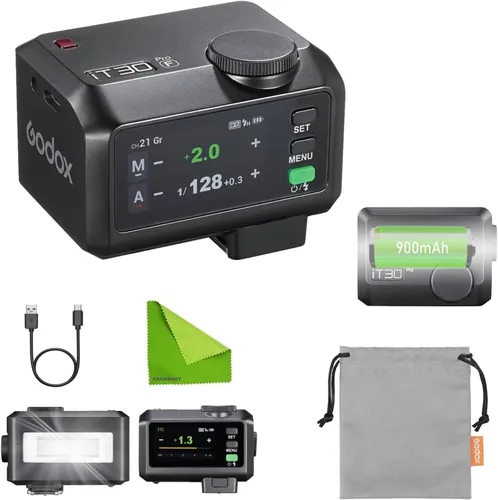 Vista 13 de Godox iT30 Pro S Mini cámara flash para cámara Sony, modo TTL exposición automática, HSS 1/8000s, 2.4G maestro/receptor inalámbrico, compatible