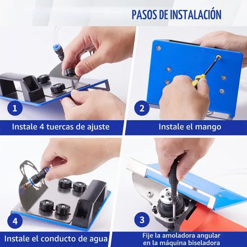 Vista 4 de Herramienta de biselado de azulejos de 45 grados, se adapta a amoladora angular de 100 grados, ajustable 45 Degree Tile Chamfering Tool.