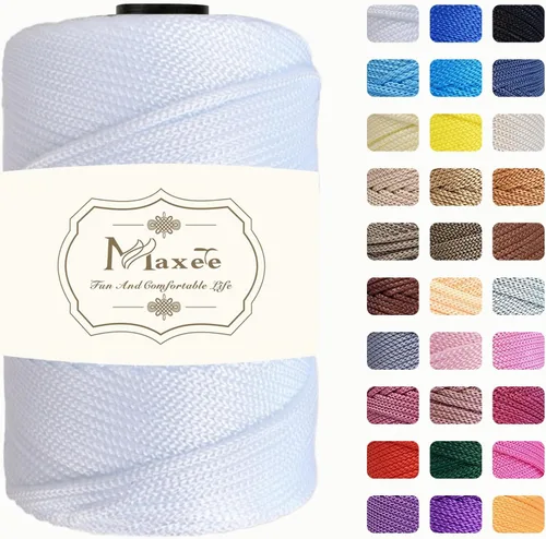 Vista 23 de Cordón de macramé de poliéster de alta calidad de 0.118 in × 218 yardas, 0.118 in, 100% polipropileno, ideal para ganchillo, ganchos de pared