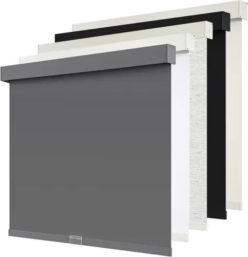 Vista 9 de SUNOFF Persianas Enrollables Opacas Inalámbricas para Ventanas de Parada Libre, Bajar Oscurecimiento de Habitación con Cenefa, Persianas de Tela