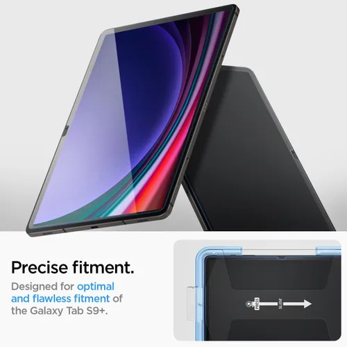 Vista 7 de Spigen Protector de pantalla de vidrio templado [GlasTR EZ FIT] diseñado para Galaxy Tab S9 Plus/Galaxy Tab S10 Plus