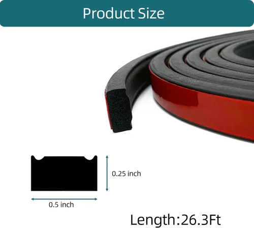 Vista 2 de Sello rectangular de goma de espuma, autoadhesivo, goma de espuma EPDM, para barco, automóvil, RV, marina, puertas de garaje/ventana y más, ancho
