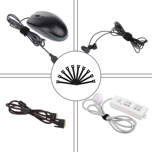 Vista 3 de FABROK Caja de organización de cables, caja organizadora de cables con 10 bridas para cables, almacenamiento de regleta de alimentación para ocultar