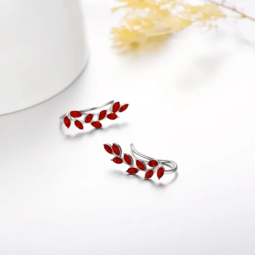 Vista 3 de AOBOCO Aretes de plata de ley 925 hipoalergénicos para orejas sensibles, hechos con cristales austriacos