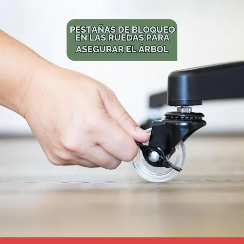 Vista 7 de Soporte rodante para árbol de Navidad para árboles artificiales de hasta 9 pies, base de soporte para árbol de Navidad resistente con ruedas y base