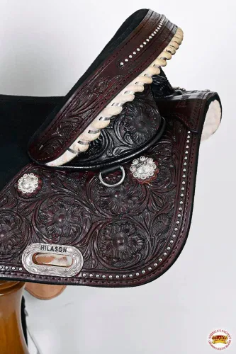 Vista 6 de HILASON Western Horse Treeless Trail Barrel Saddle American Leather Tan Horse Saddle Western Saddle Treeless Saddle Saddle for Horses
