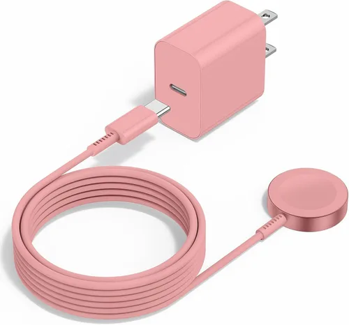 Vista 23 de Cargador de Apple Watch mejorado, cargador rápido magnético, adaptador de enchufe USB C con cable de carga rápida inalámbrico portátil de 3 pies