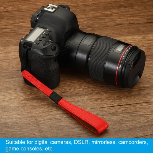 Vista 5 de PATIKIL Correas de muñeca para cámara, correa de muñeca ajustable de cuero sintético para cámara digital DSLR Café