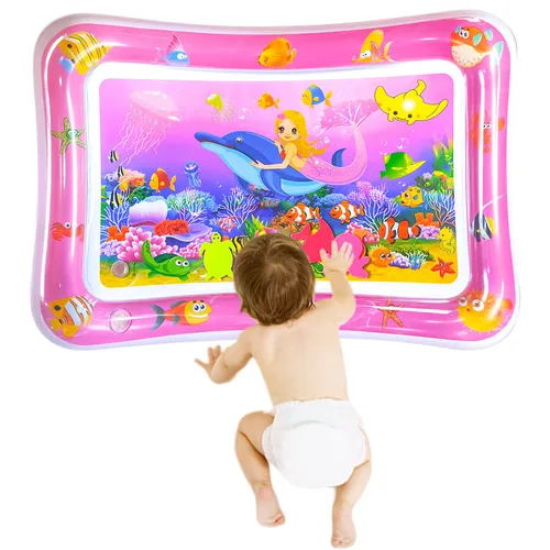 Vista 9 de ZHUYNXIR Alfombras de juego acuáticas para la hora del estómago, alfombrillas para la hora del estómago, alfombrilla de agua para bebé para niños
